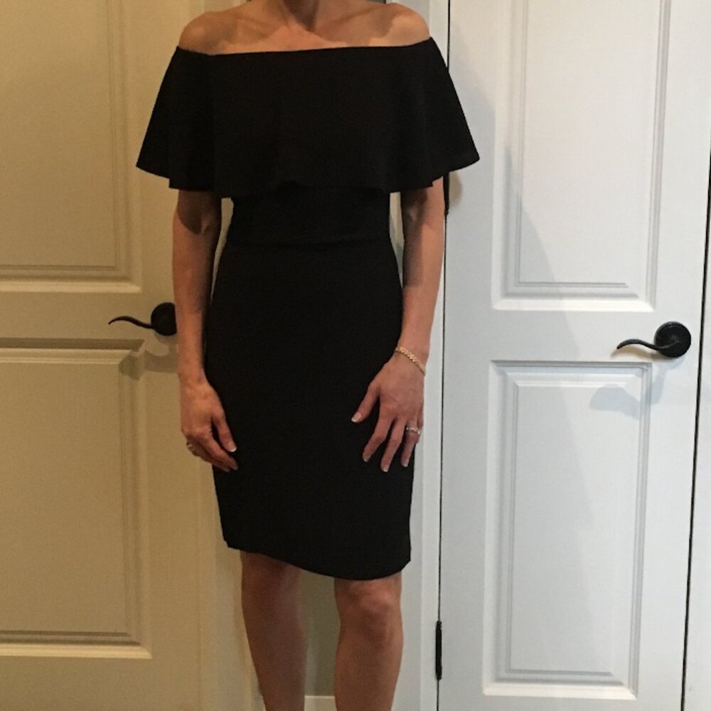 Reiss Strapless Black Dress w/cap sleeve - Size 4